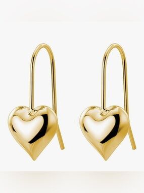Gorgeous Neiman Marcus 18KT Gold vermeil Heart drop earrings